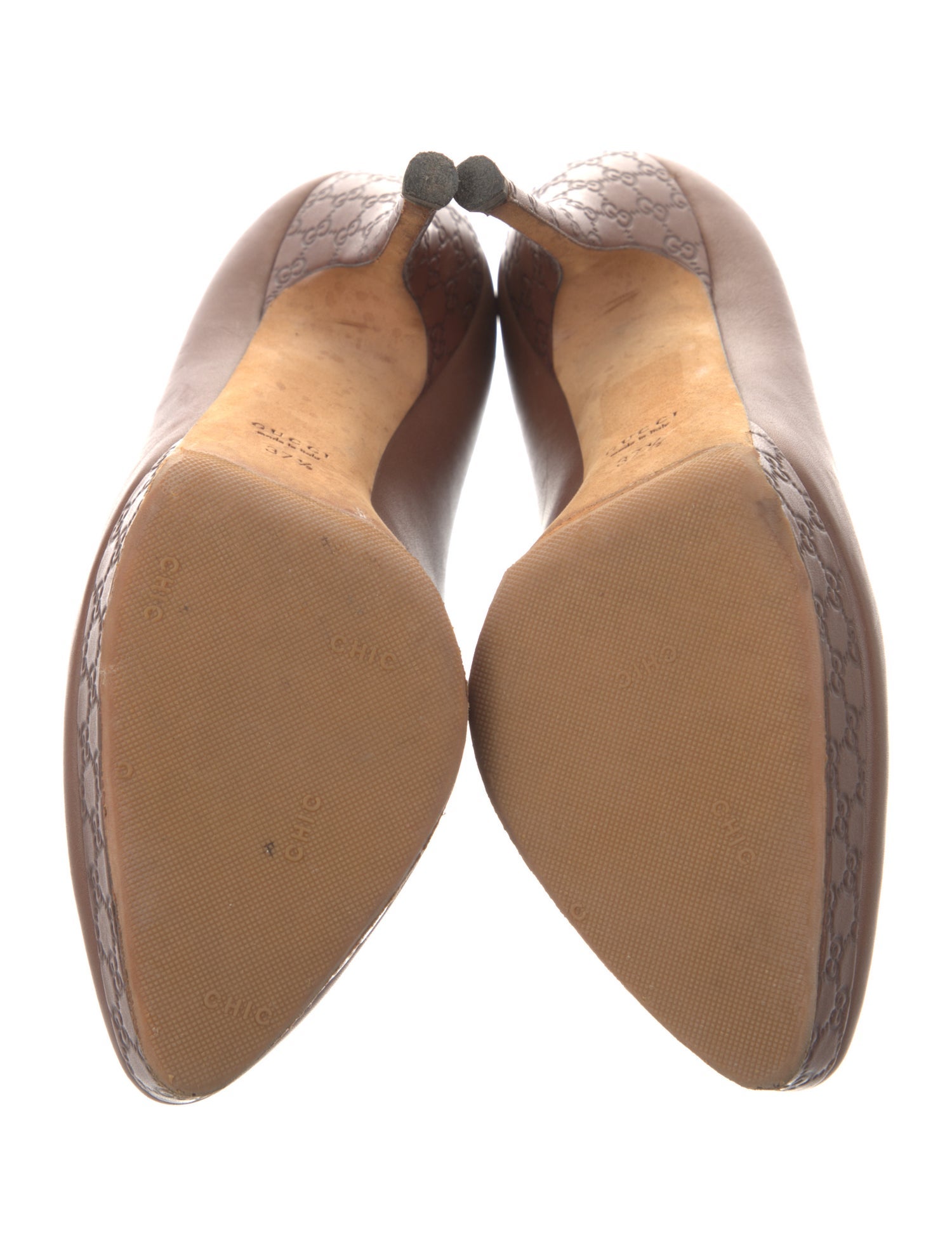 Gucci Microguccissima Pattern Leather Pumps